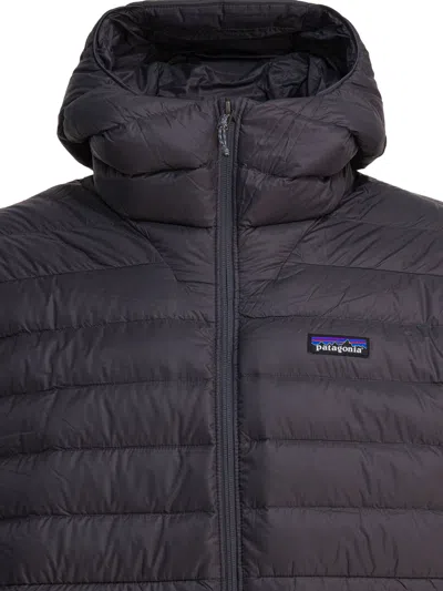Patagonia Lightweight Hooded Quilted Jacket In Gray