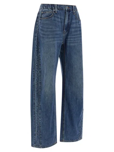 Alexander Wang Embossed Logo Jeans In Blue