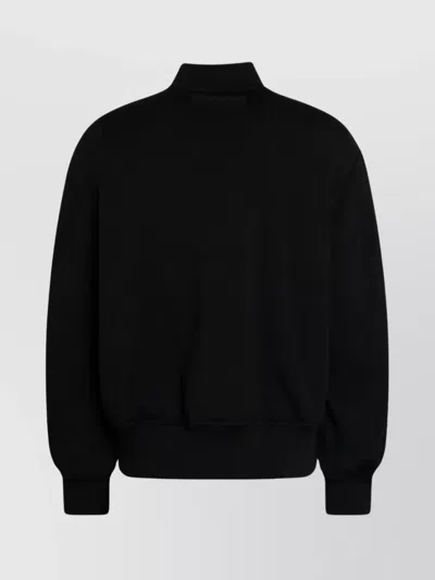 Givenchy Bomber Jacket With Leather Panels And Wool Sleeves In Black