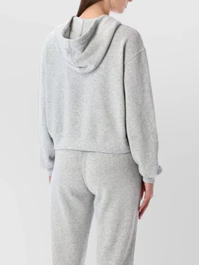 American Vintage Casual Zip Hoodie With Drawstring And Pockets In Gray