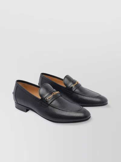 Valentino Garavani Vlogo Signautre Leather Loafers In Black