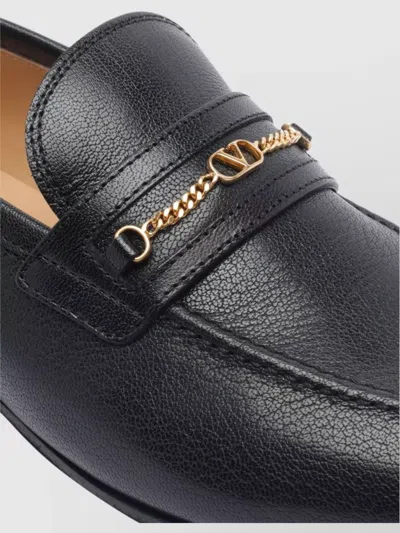 Valentino Garavani Vlogo Signautre Leather Loafers In Black