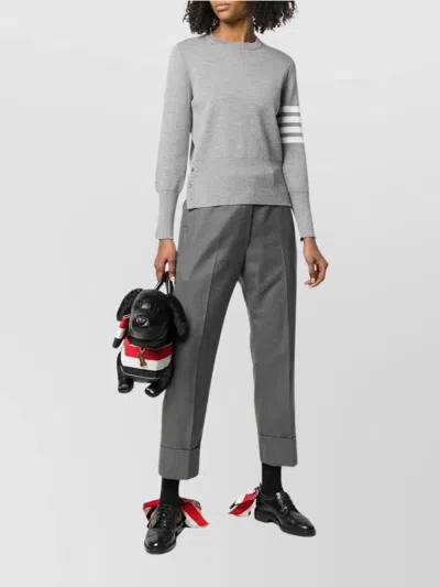 Thom Browne Trouser Backstrap Fit 1 Cropped Length In Gray