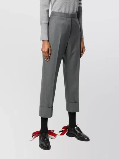 Thom Browne Trouser Backstrap Fit 1 Cropped Length In Gray