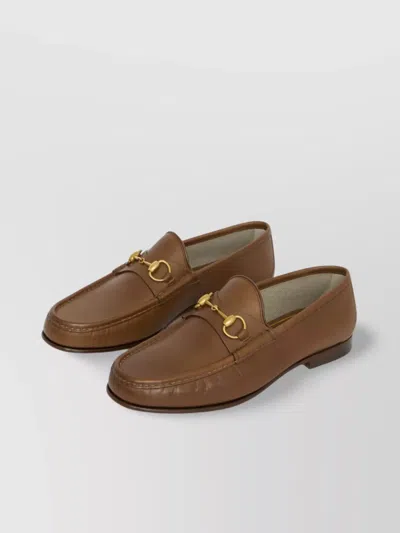 Gucci Horsebit Loafers Gold-tone Hardware In Brown