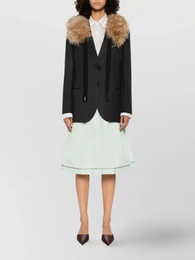 Prada Notched-lapels Wool Blazer Clothing In Black