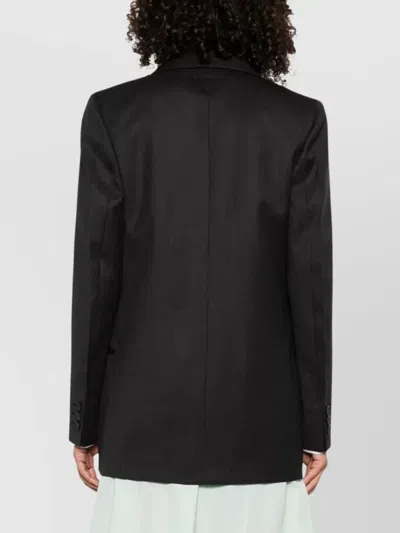 Prada Notched-lapels Wool Blazer Clothing In Black