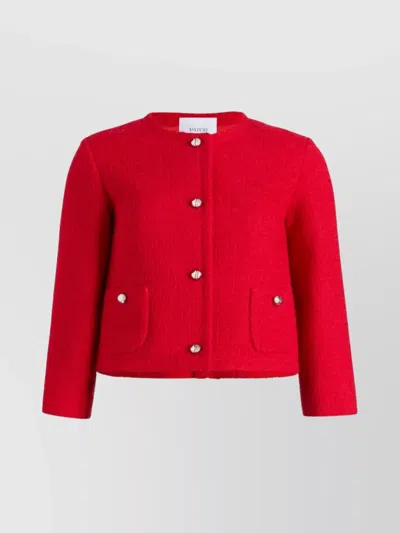 Patou No Collar Box Jacket In Red