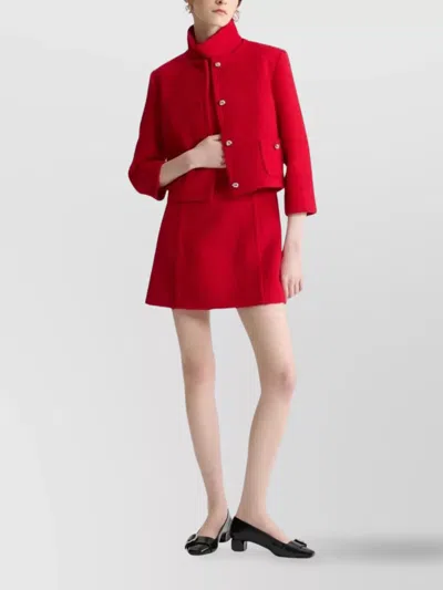Patou No Collar Box Jacket In Red