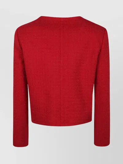 Patou No Collar Box Jacket In Red