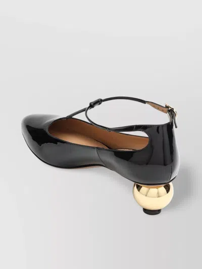 Ferragamo Pointed Toe Pumps With Spherical Heel Design In Black