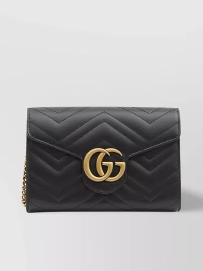 Gucci Marmont Gg Chain Strap Clutch In Black