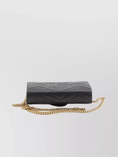 Gucci Marmont Gg Chain Strap Clutch In Black
