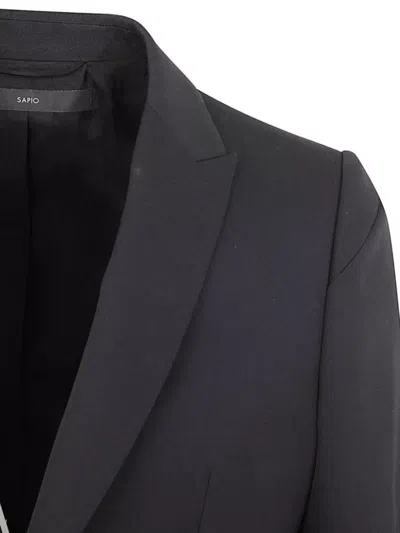 Sapio Single Breasted Blazer Jacket In Gray