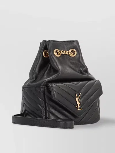 Saint Laurent Joe Mini Ysl Bucket Bag With Adjustable Strap In Smooth Leather