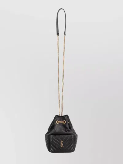 Saint Laurent Joe Mini Ysl Bucket Bag With Adjustable Strap In Smooth Leather