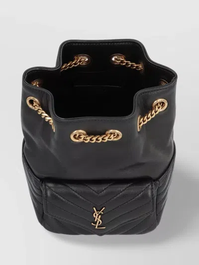 Saint Laurent Joe Mini Ysl Bucket Bag With Adjustable Strap In Smooth Leather