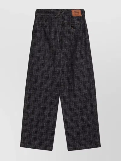Burberry Indigo Jeans In Check Pattern Denim In Black