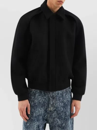 1989 Studio Wool Bomber With Embroidered Back And Pockets In Black