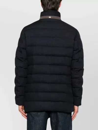 Herno Double-breasted Puffer Jacket With Quilted Texture In Black