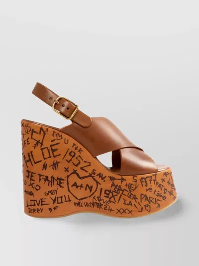Chloé Maxime Brown Wedge Sandal In Brown