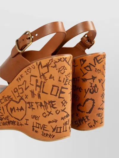 Chloé Maxime Brown Wedge Sandal In Brown