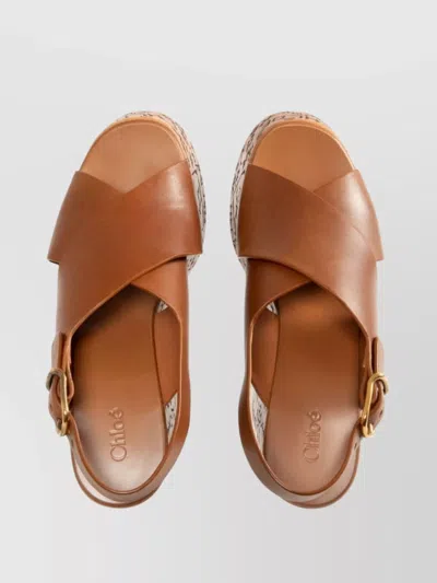 Chloé Maxime Brown Wedge Sandal In Brown