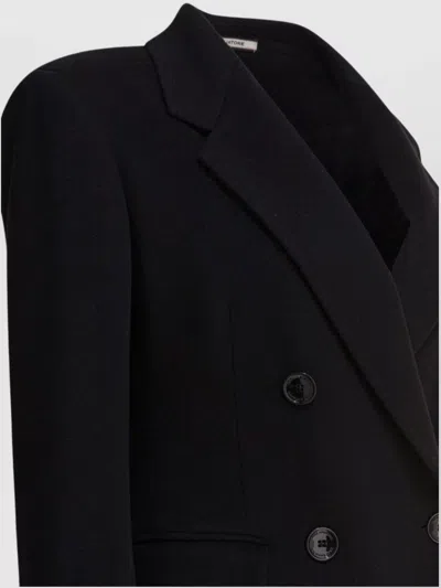Tagliatore Structured Double-breasted Jacket With Flap Pockets In Black