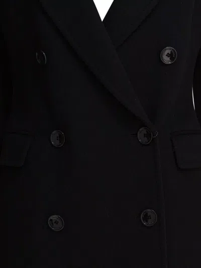 Tagliatore Structured Double-breasted Jacket With Flap Pockets In Black