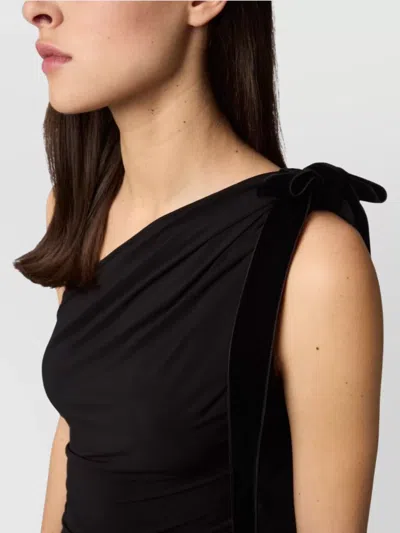 Nina Ricci One-shoulder Draped Mini Dress In Black