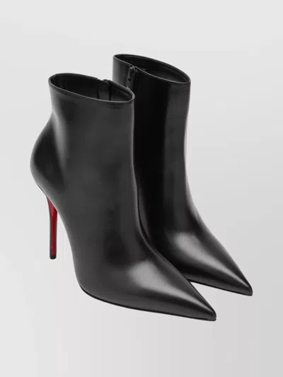Christian Louboutin So Kate Booty High Heels Ankle Boots In Black Leather In Black