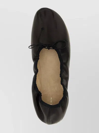 The Row 10mm Hereditas Leather Ballerina Flats In Black