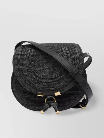 Chloé Cross-body Bag With Textured Surface And Adjustable Strap In Black