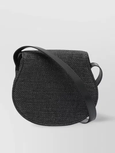 Chloé Cross-body Bag With Textured Surface And Adjustable Strap In Black