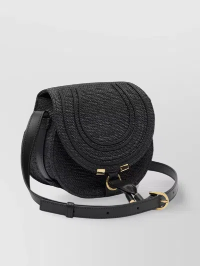 Chloé Cross-body Bag With Textured Surface And Adjustable Strap In Black