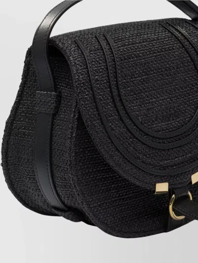 Chloé Cross-body Bag With Textured Surface And Adjustable Strap In Black