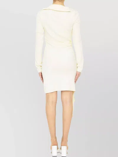 Off-white Off White V Neck Midi Dress In White