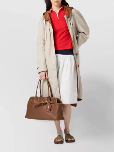 Miu Miu Large Aventure Nappa Leather Shoulder Bag In Brown