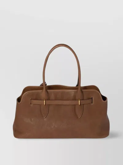 Miu Miu Large Aventure Nappa Leather Shoulder Bag In Brown
