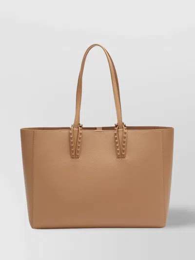 Christian Louboutin Small Tote Bag With Double And Studded Handles In Neutral