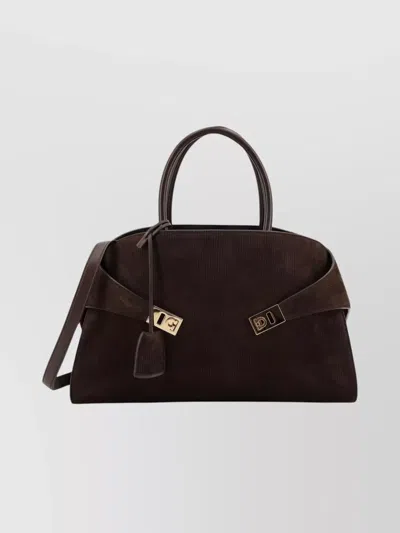 Ferragamo Hug L Soft Tote Bag In Brown