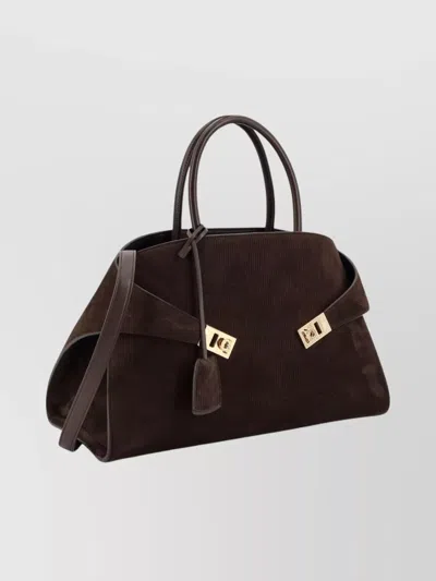 Ferragamo Hug L Soft Tote Bag In Brown