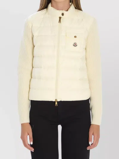 Moncler Padded Cardigan Sweaters And Cardigans White In Neutral
