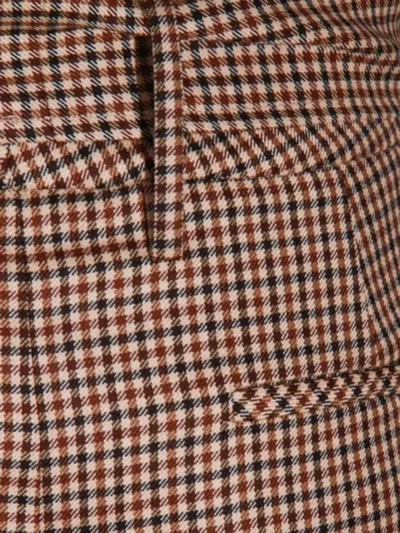 Incotex High Waist Wide Leg Checked Trousers Bow Detail In Brown