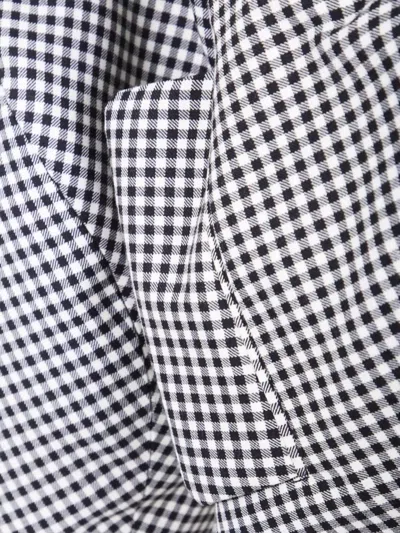 Comme Des Garçons Cropped Checkered Jacket Wide Sleeves In Gray