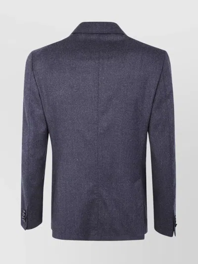 Zegna Wool Suit With Two Button Closure In Blue