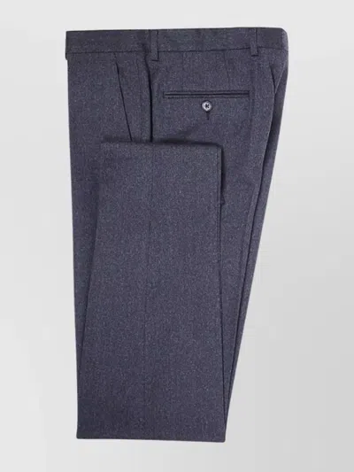 Zegna Wool Suit With Two Button Closure In Blue
