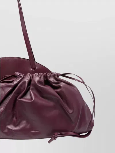 Jil Sander Medium Curved Shoulder Bag In Burgundy