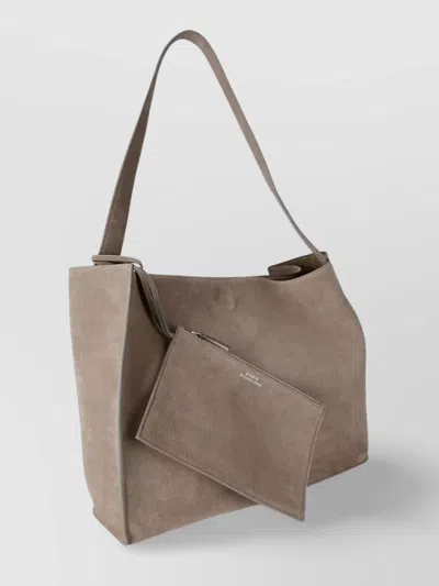 Studio Nicholson Suede Leather Tote Bag With Single Shoulder Strap