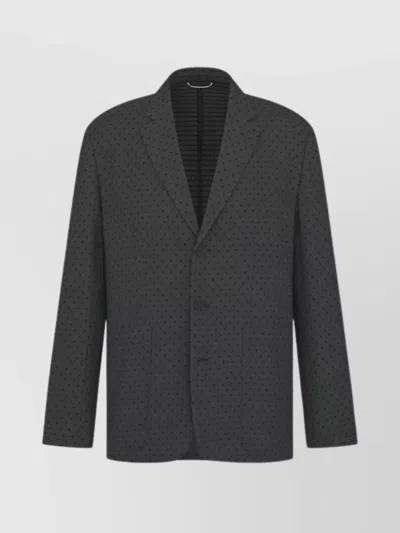 Dior Tailored Single-breasted Jacket With Notched Lapel And Back Vent In Gray